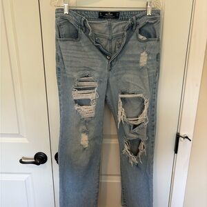 Hollister Light Blue Distressed Boyfriend Jeans